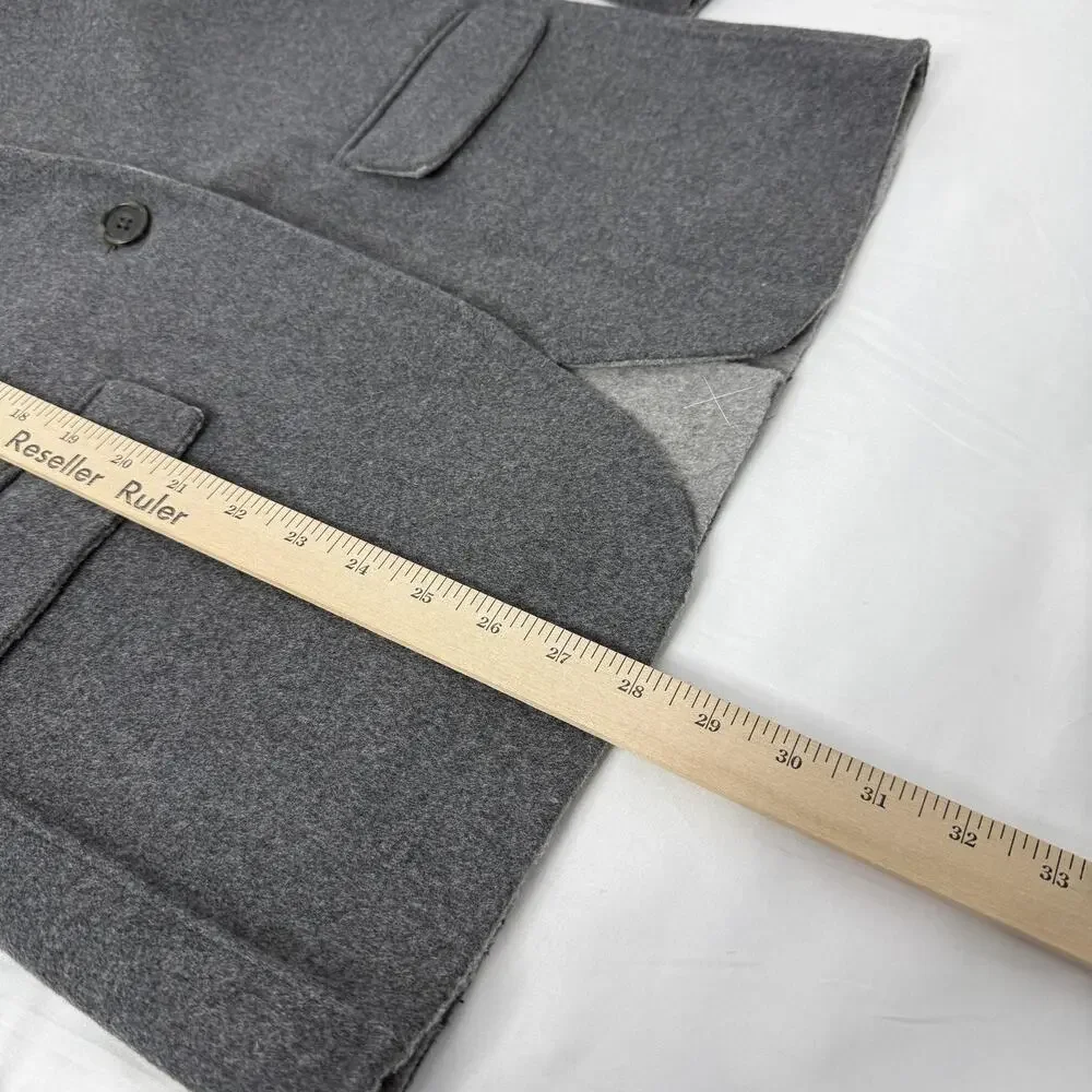 J Crew Blazer Womens 12 Gray Wool Blend One Button Knit Unlined Jacket - Picture 7 of 7